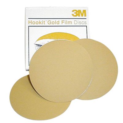 Picture of 3M 3M5XNHHGF P150 255L 5 in. No Hole Hookit, 2 mil Film Backing - 150 Grit, Gold