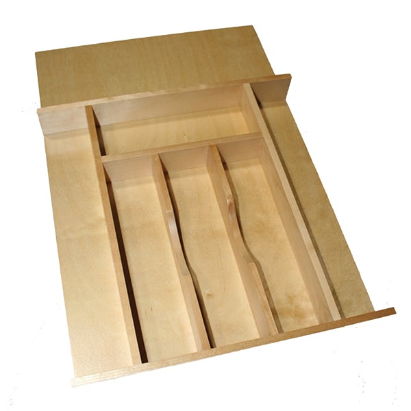 Picture of Tenn Tex TNQT.CUT15.1 15 in. Wood Cutlery Tray Insert for Drawer - Maple, Birch
