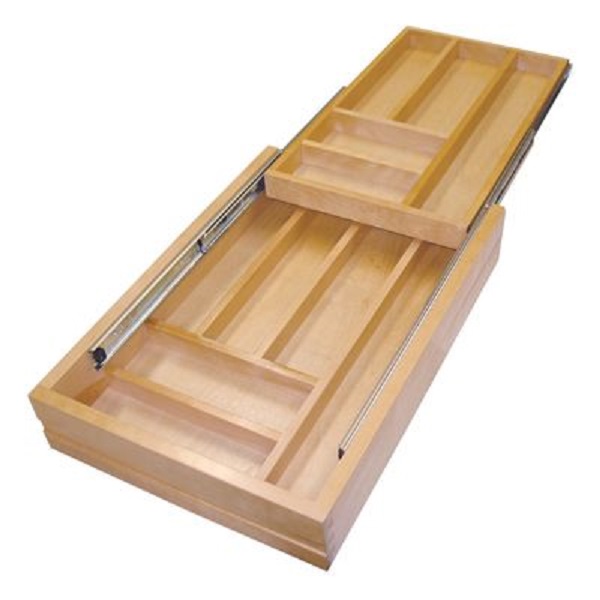Picture of Rev A Shelf RS4WTCD.15H.1 11.5 in. 2 Tier Cutlery Cutlery Drawer&#44; Maple