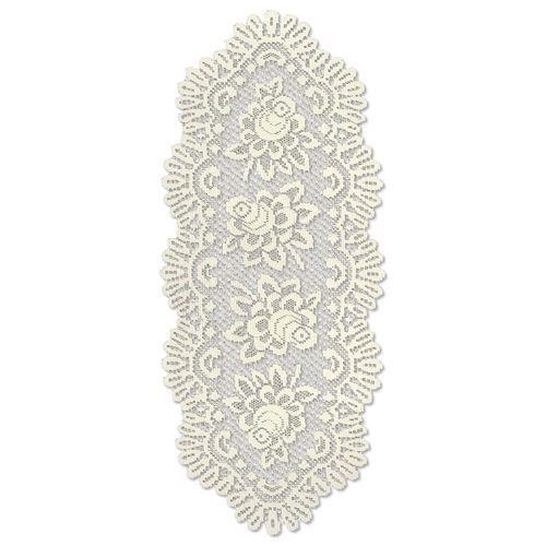 Picture of Heritage Lace 56674E 15 x 33 in. Rose Oval Runner - Ecru