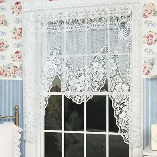 Picture of Heritage Lace 2860E-S Victorian Rose Swag - Ecru