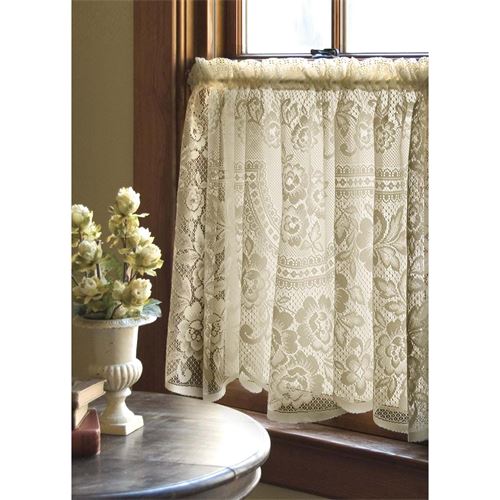 Picture of Heritage Lace 2860W-6030 60 x 30 in. Victorian Rose Tier - White
