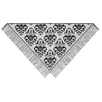 Picture of Heritage Lace HWDS-B Halloween Damask Shawl - Black