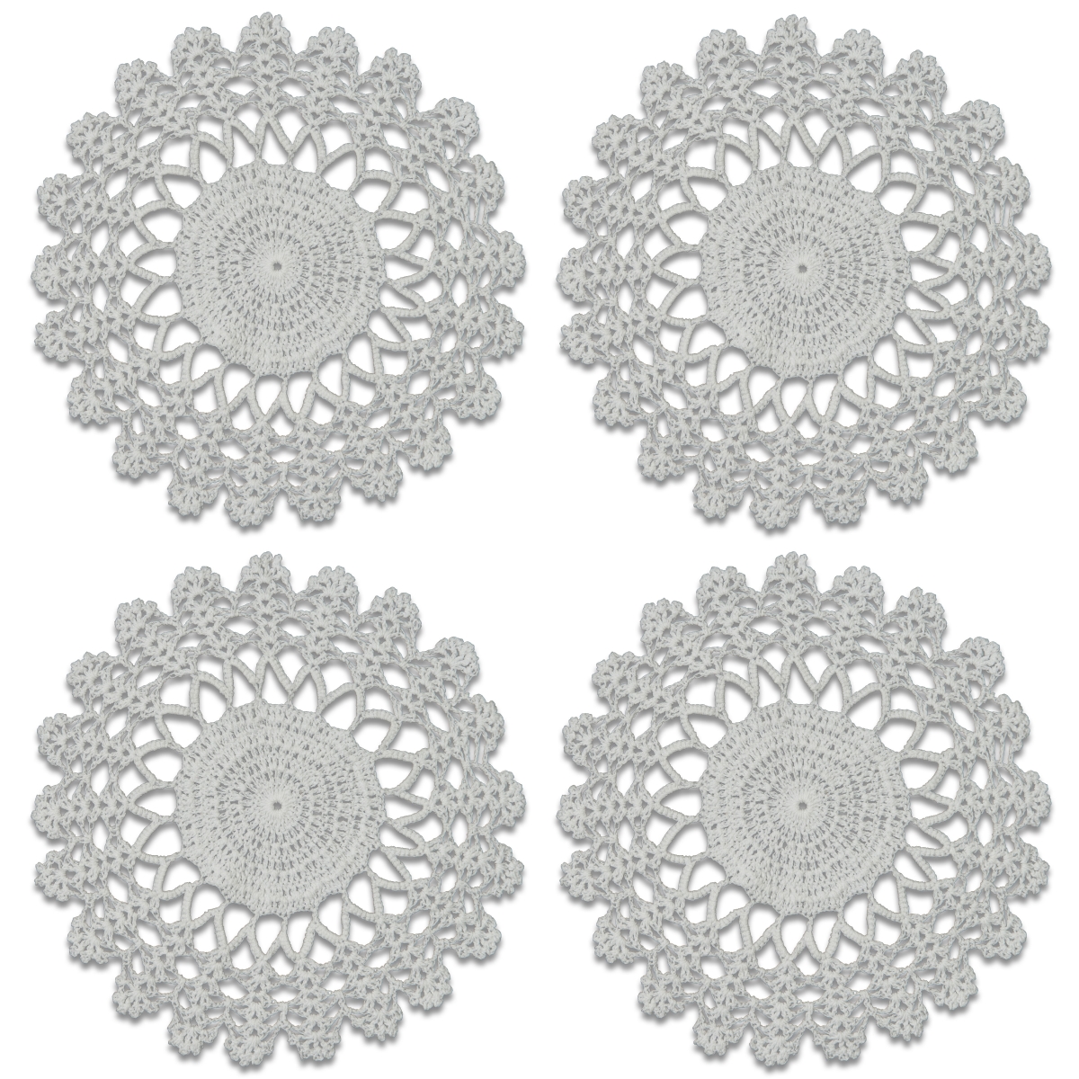 Picture of Heritage Lace CEL-0800W-S 8 in. Crochet Envy Lacy Round Doily - White - Set of 4