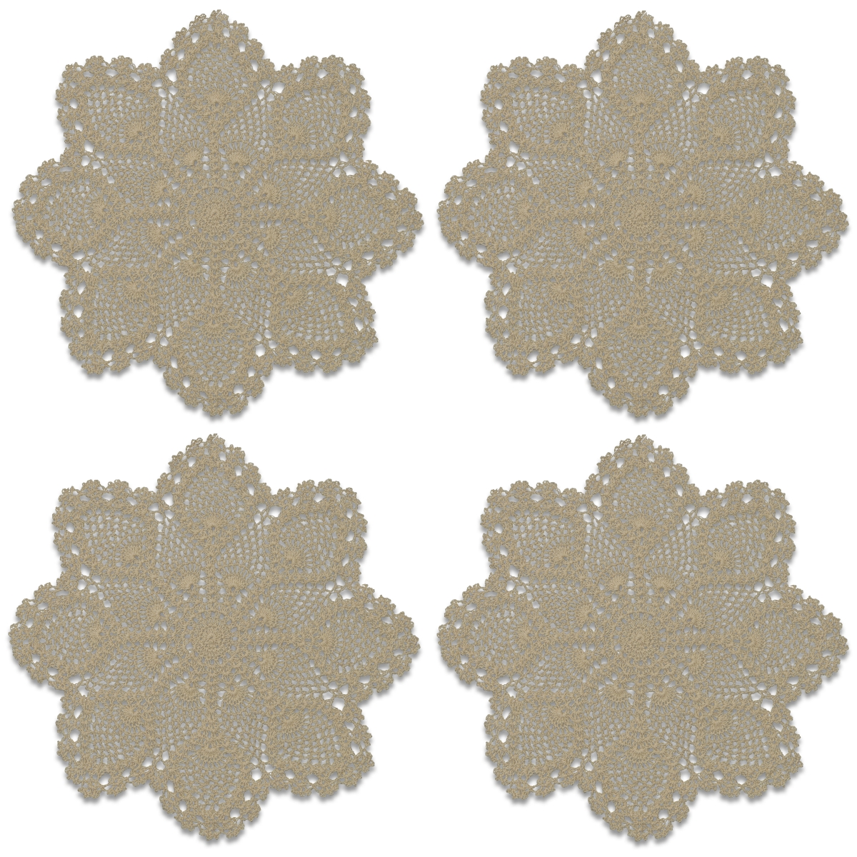 Picture of Heritage Lace CEPN-1200NA-S 12 in. Crochet Envy Pineapple Round Doily - Natural - Set of 4