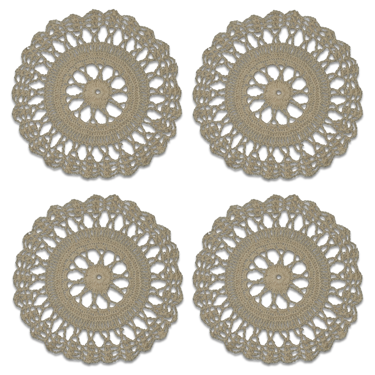 Picture of Heritage Lace CES-0600NA-S 6 in. Crochet Envy Sunburst Round Doily - Natural - Set of 4