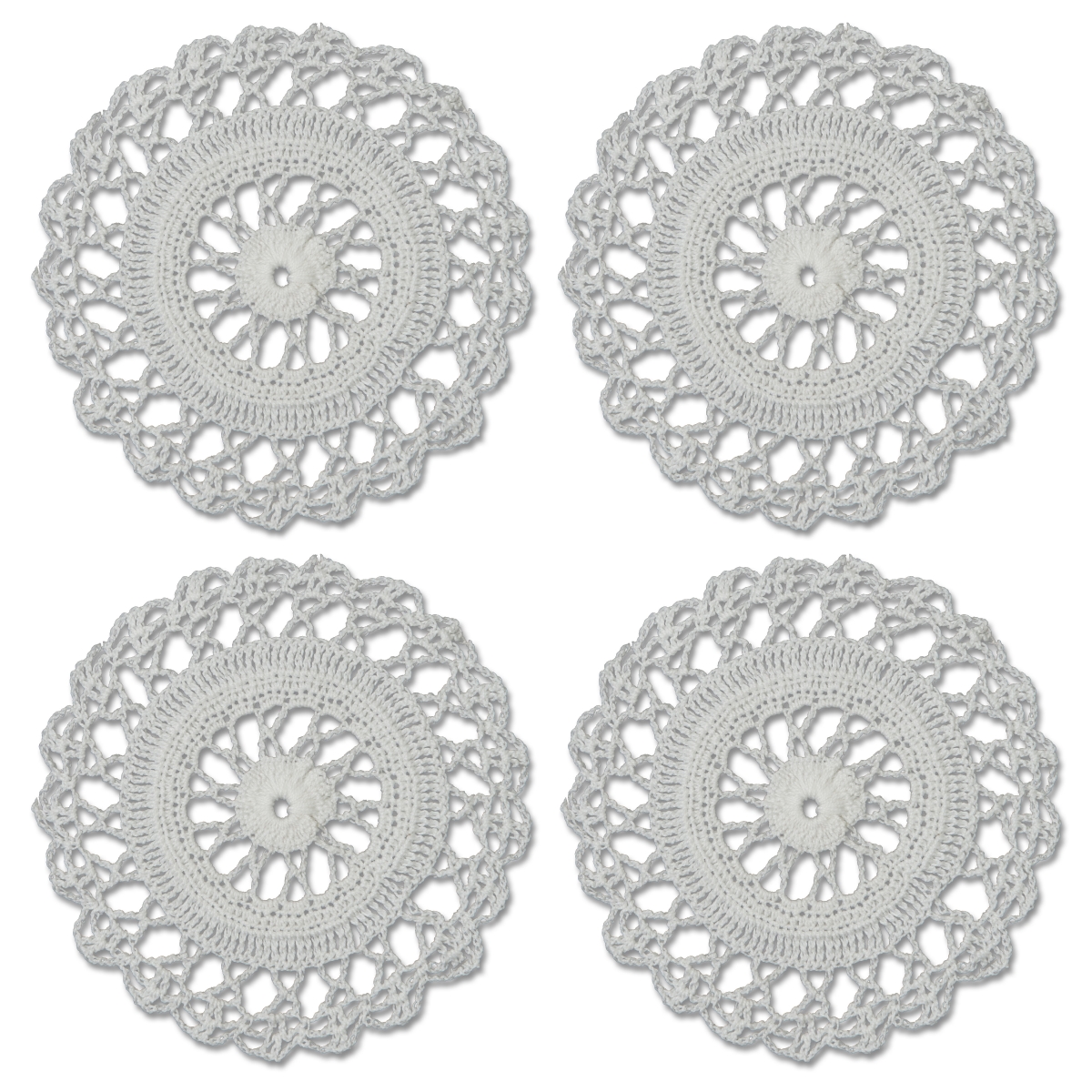 Picture of Heritage Lace CES-0600W-S 6 in. Crochet Envy Sunburst Round Doily - White - Set of 4