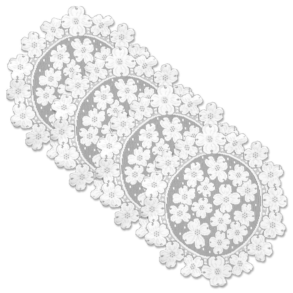 Picture of Heritage Lace DW-1400W-S 14 in. Dogwood Round Doily - White - Set of 4