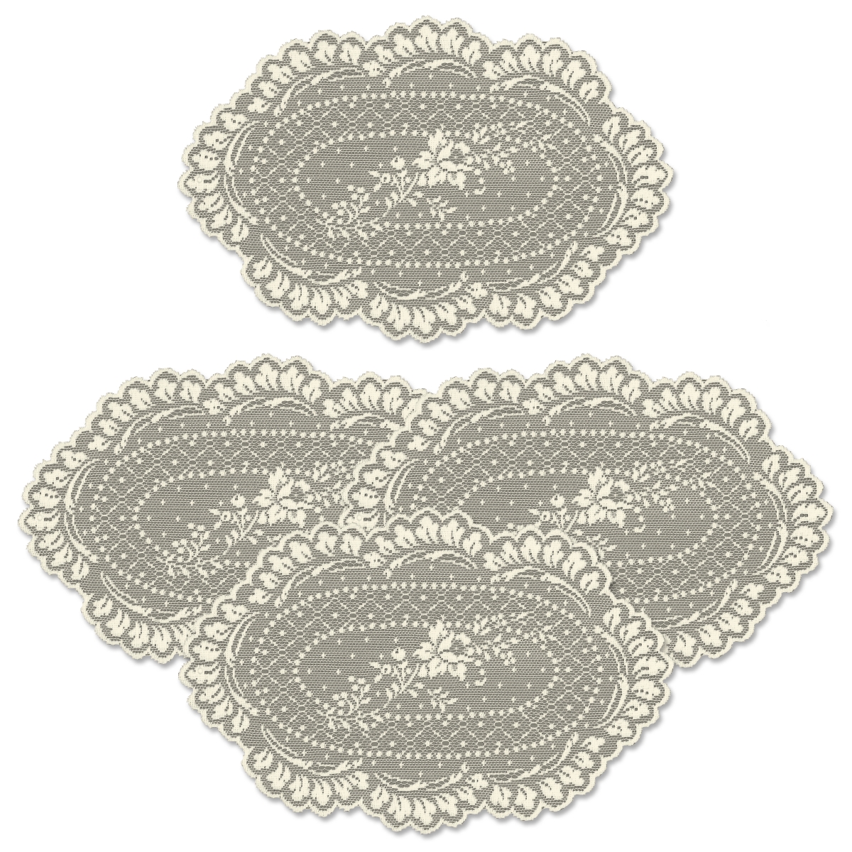 Picture of Heritage Lace FO-0812E-S 8 x 12 in. Floret Doily - Ecru - Set of 4