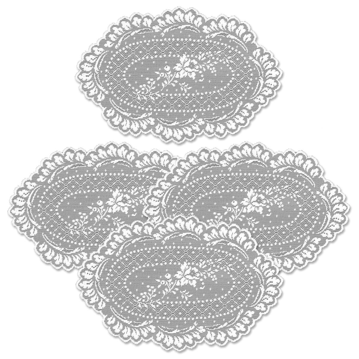 Picture of Heritage Lace FO-0812W-S 8 x 12 in. Floret Doily - White - Set of 4