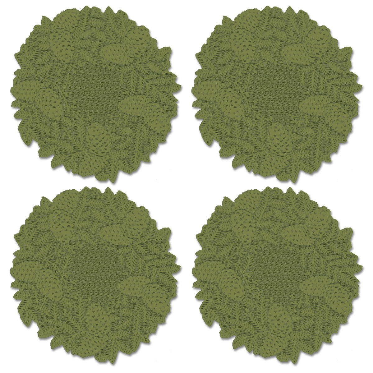 Picture of Heritage Lace HP-1500AG-S 15 in. Highland Pine Round Doily - Aspen Green - Set of 4