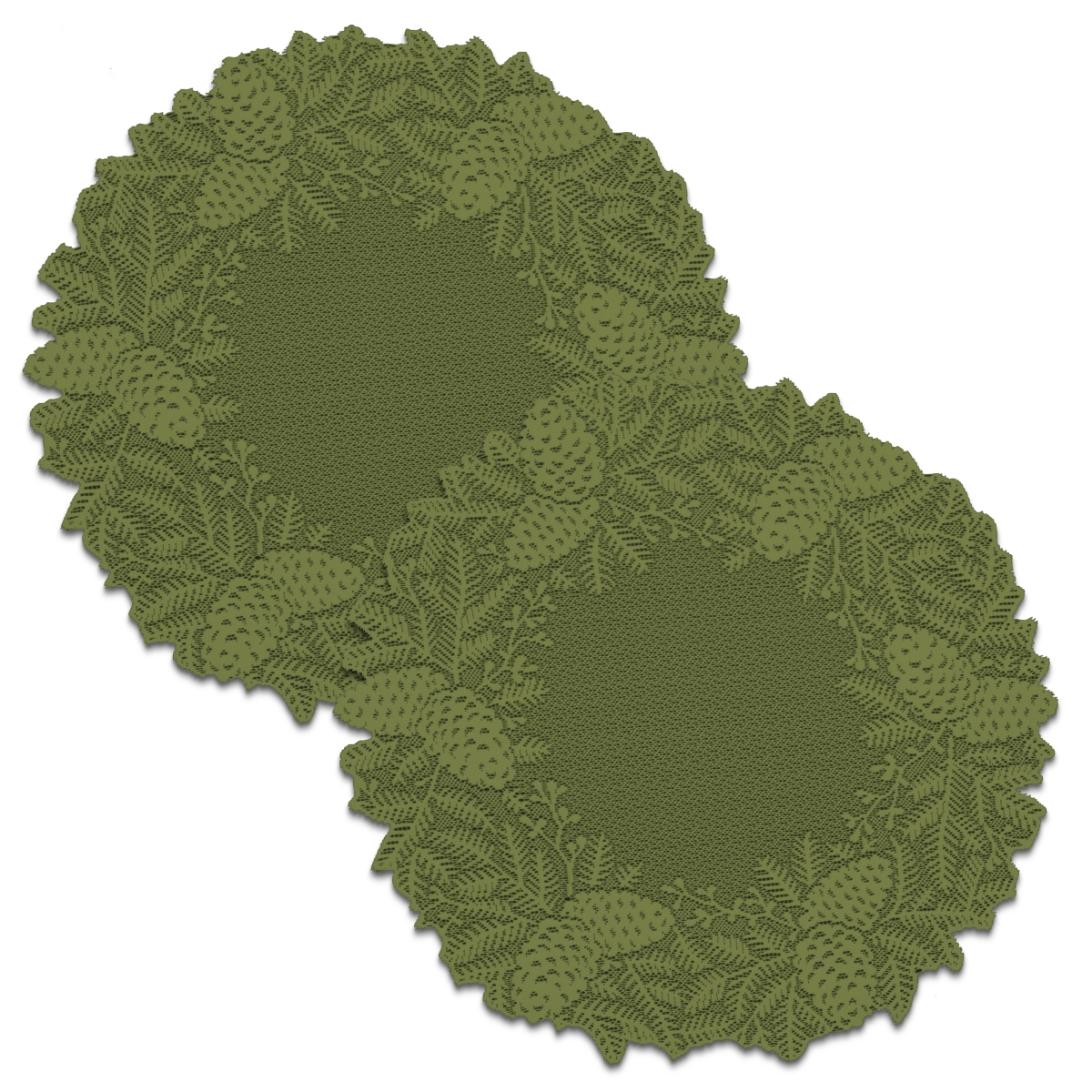 Picture of Heritage Lace HP-2000AG-S 20 in. Highland Pine Doily & Charger - Aspen Green - Set of 2
