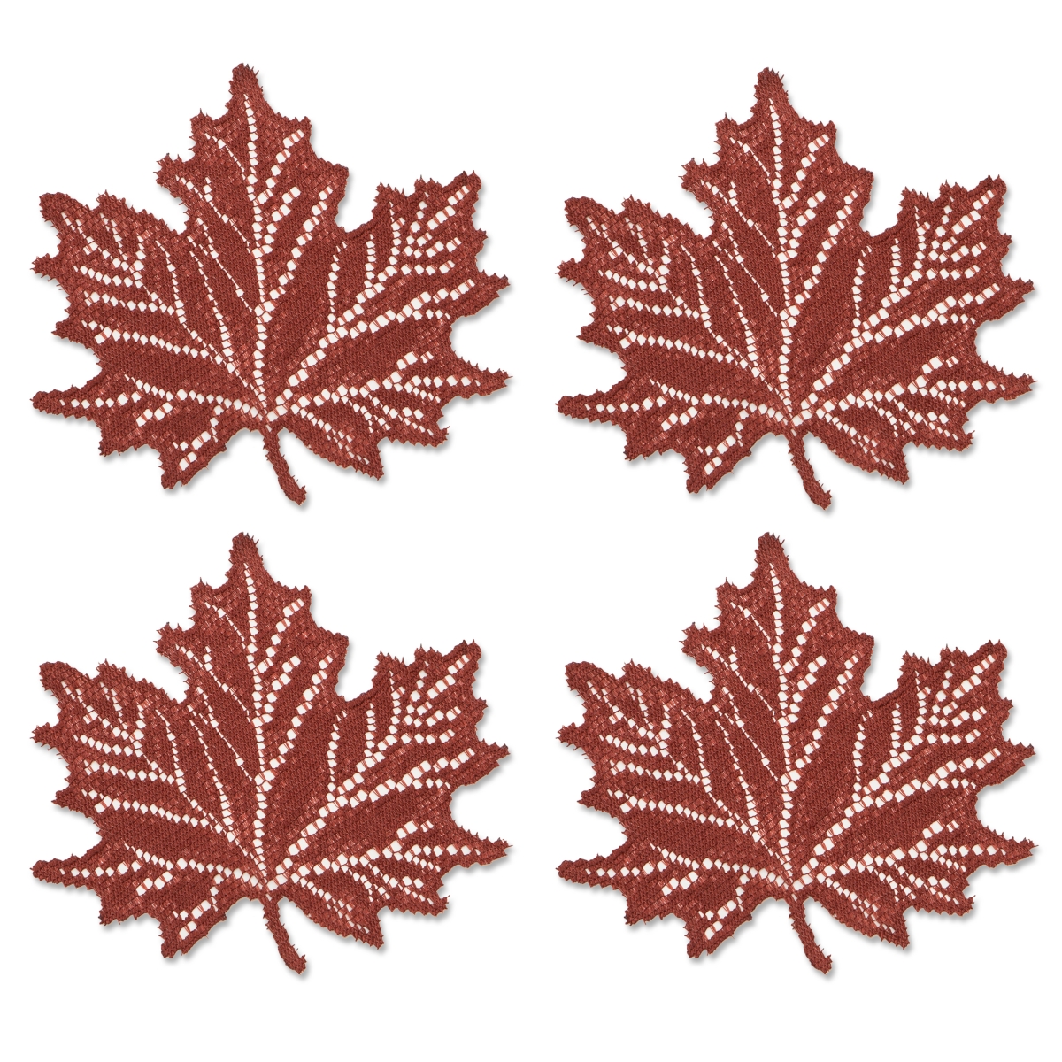 Picture of Heritage Lace MP-0708DP-S 7 x 8 in. Leaf Maple Doily - Dark Paprika - Set of 4