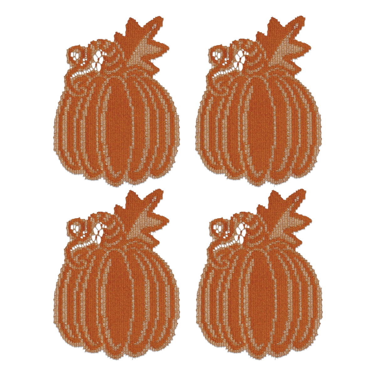 Picture of Heritage Lace PV-0607O-S 6 x 7 in. Pumpkin Vine Doilies - Orange - Set of 4