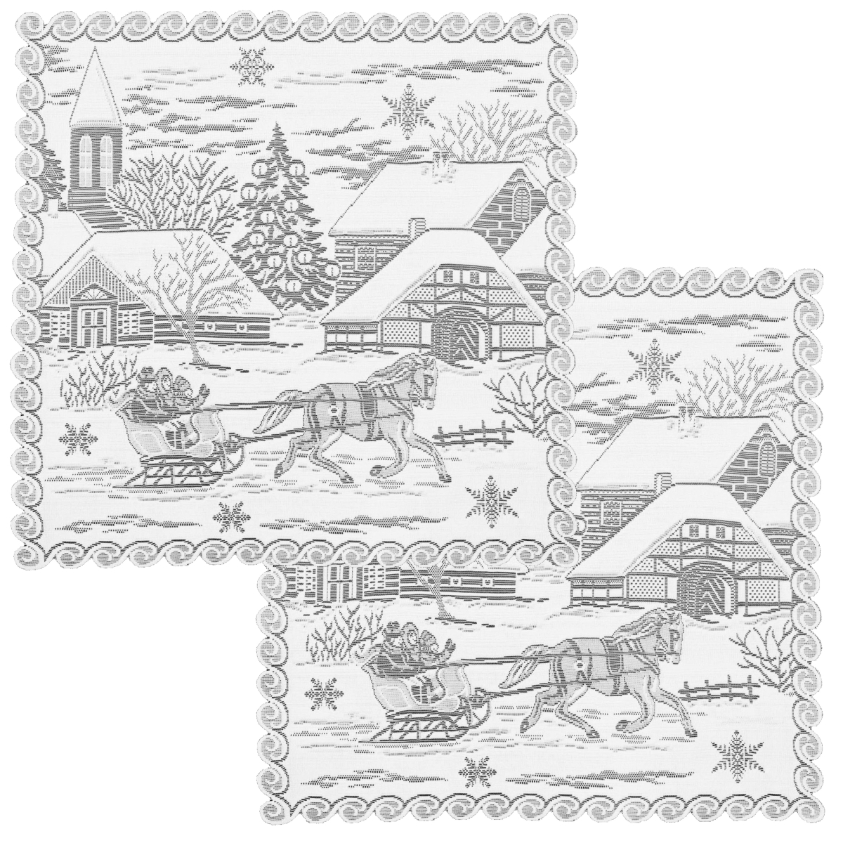 Picture of Heritage Lace SR-2020W-S 20 x 20 in. Sleigh Ride Doilies - White - Set of 2