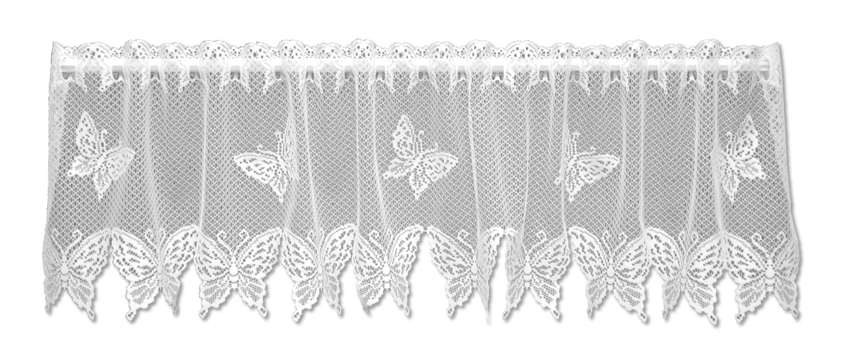 Picture of Heritage Lace 6245W-6015 Butterflies Valance&#44; White - 60 x 15 in.