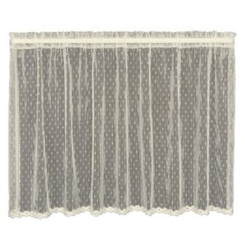Picture of Heritage Lace 8610E-6015HT Point D Esprit Valance with Hem Trim&#44; Ecru - 60 x 15 in.