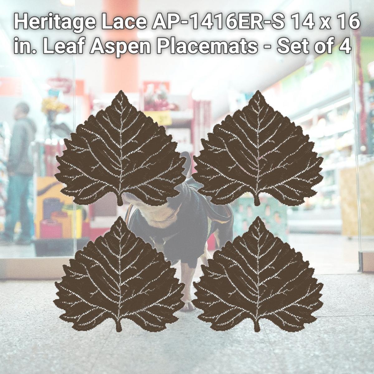 Picture of Heritage Lace AP-1416ER-S 14 x 16 in. Leaf Aspen Placemats - Set of 4