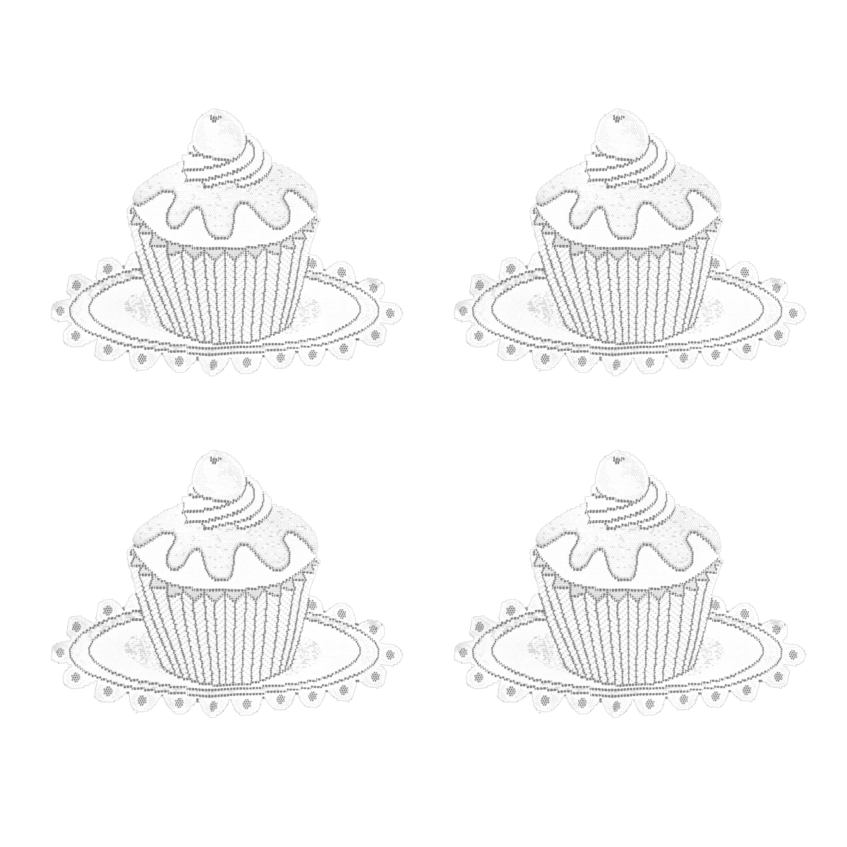 Picture of Heritage Lace CP-2015W-S 20 x 15 in. Cupcake Doilies, White - Set of 4