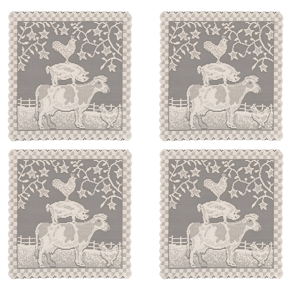 Picture of Heritage Lace FH-1414NA-S 14 x 14 in. Farmhouse Doilies, Natural - Set of 4