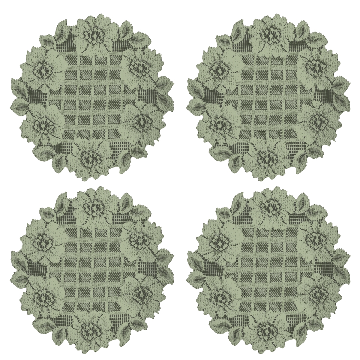 Picture of Heritage Lace FT-0900F-S 9 in. Floral Trellis Round Doilies, Fern - Set of 4