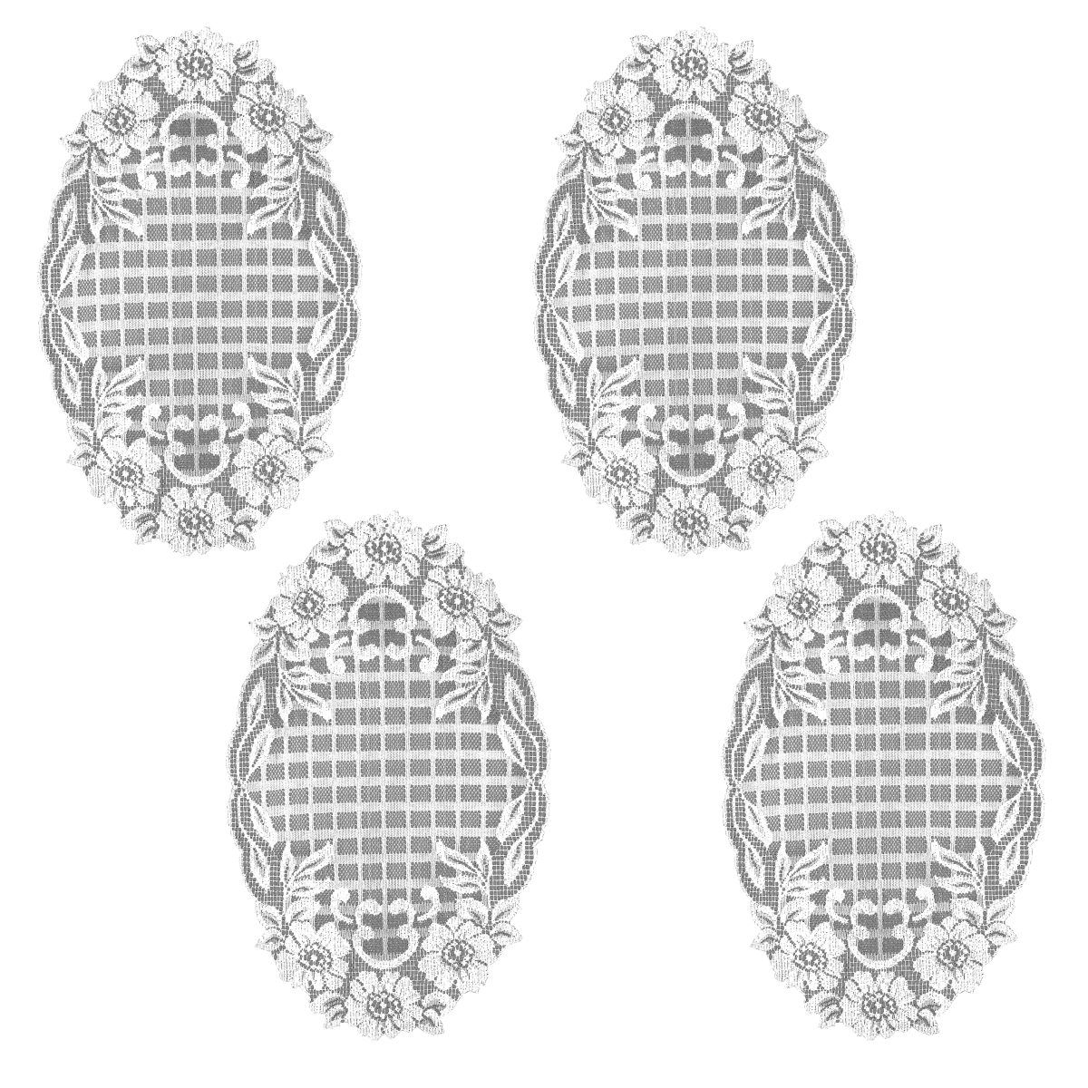 Picture of Heritage Lace FT-1118W-S 11 x 18 in. Floral Trellis Doilies&#44; White - Set of 4