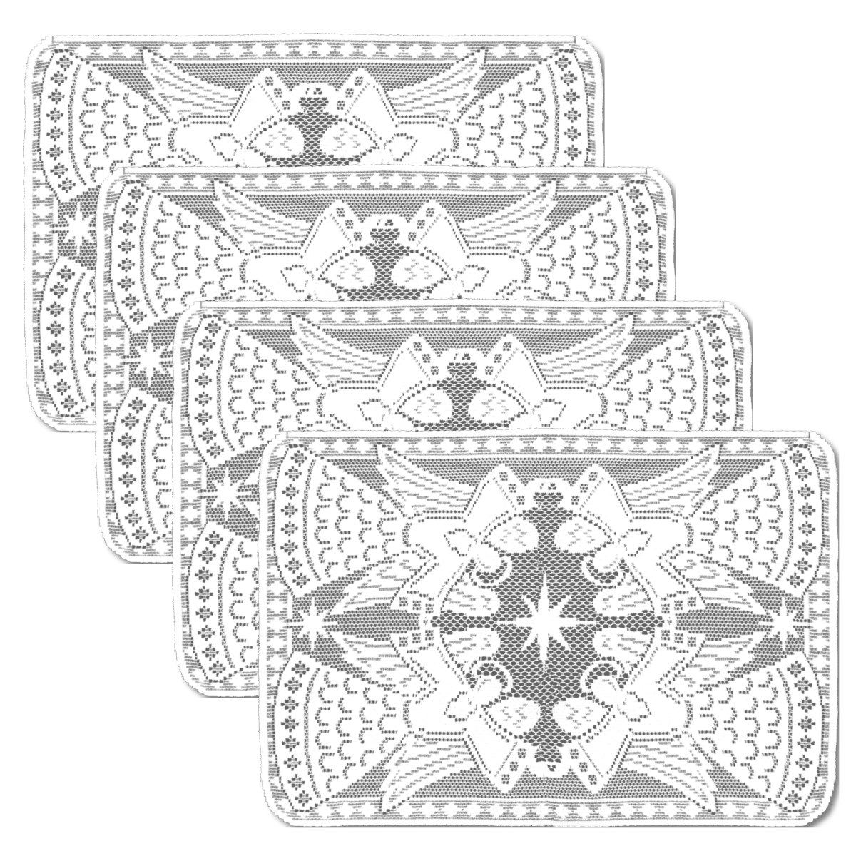 Picture of Heritage Lace GA-1419W-S 14 x 19 in. Glorious Angels Placemats&#44; White - Set of 4