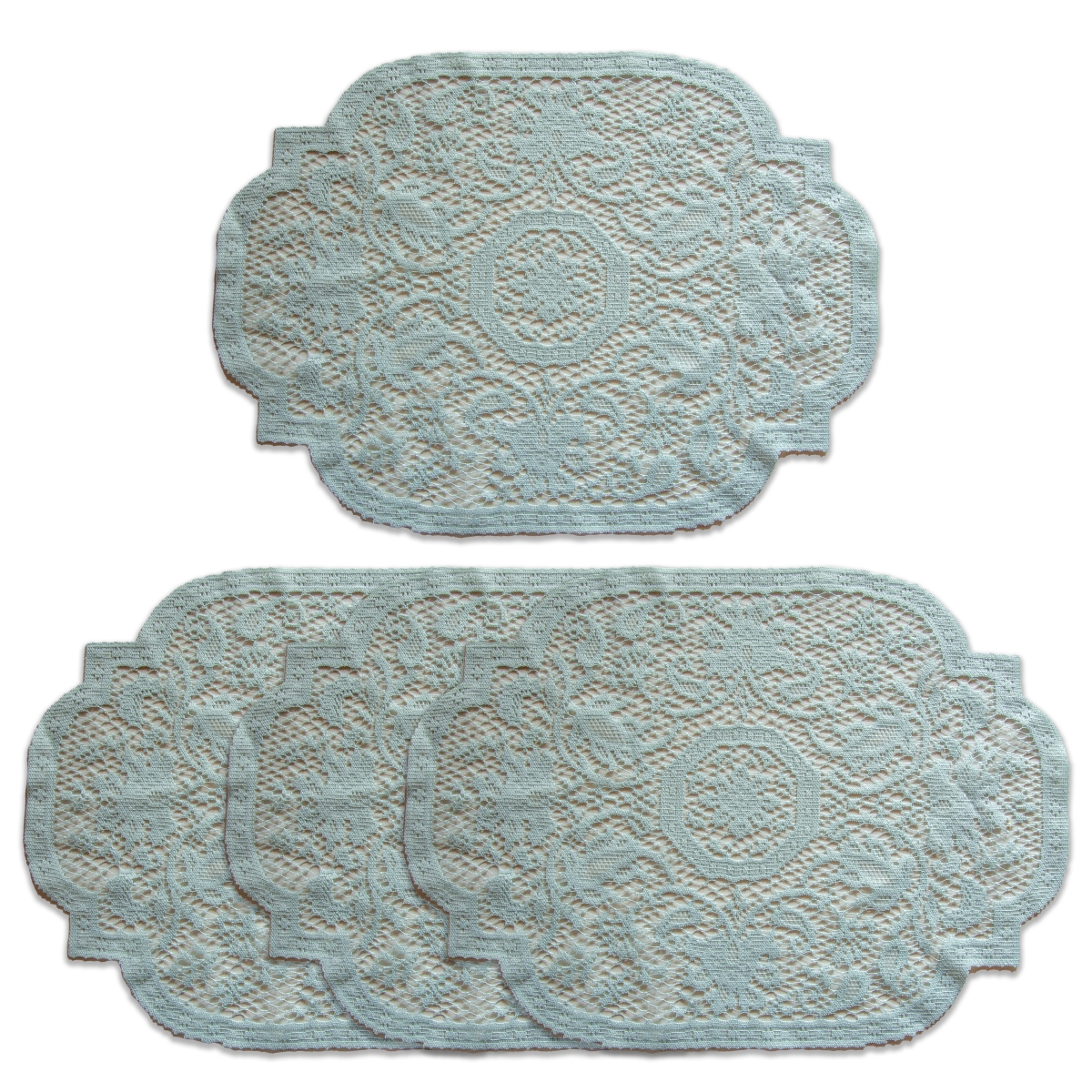 Picture of Heritage Lace MN-1420BH-S 14 x 20 in. Medallion Placemats&#44; Blue Haze - Set of 4