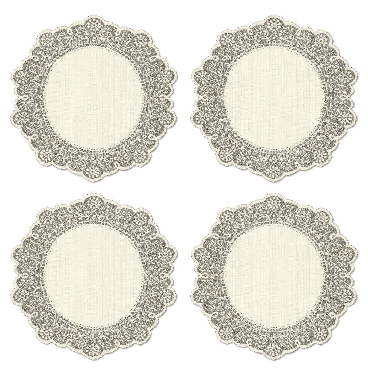 Picture of Heritage Lace PR-1200E-S 12 in. Prelude Round Doilies, Ecru - Set of 4