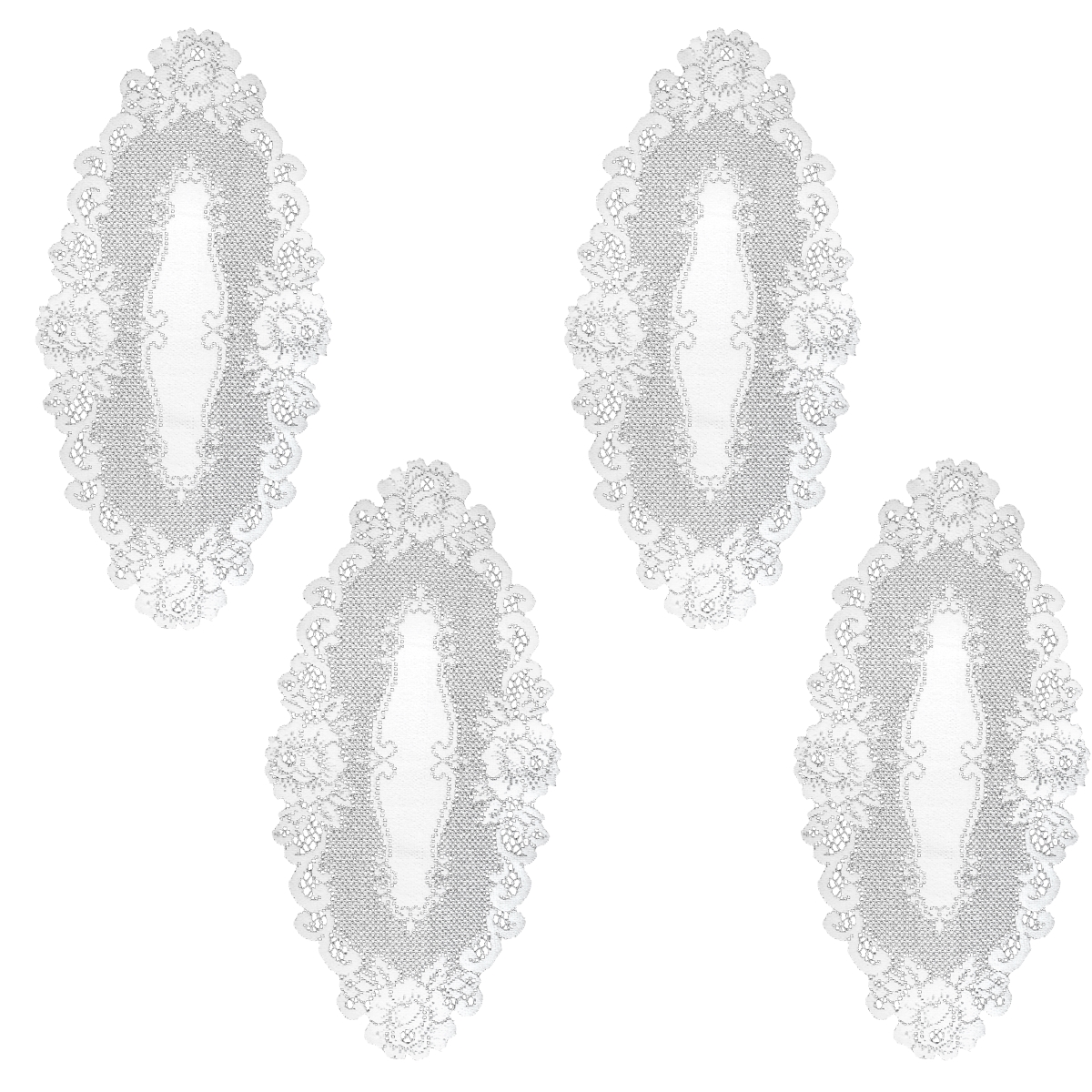 Picture of Heritage Lace VT-1224W-S 12 x 24 in. Vintage Rose Doilies, White - Set of 4