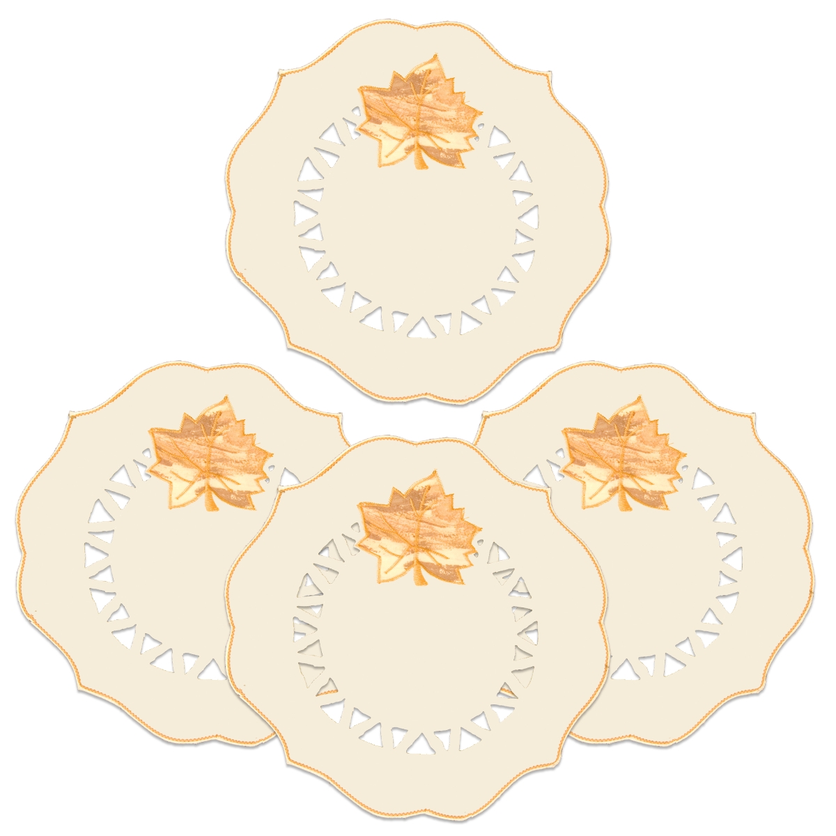 Picture of Heritage Lace HS-1200C-S 12 in. Harvest Sheer Round Doilies, Cream - Set of 4