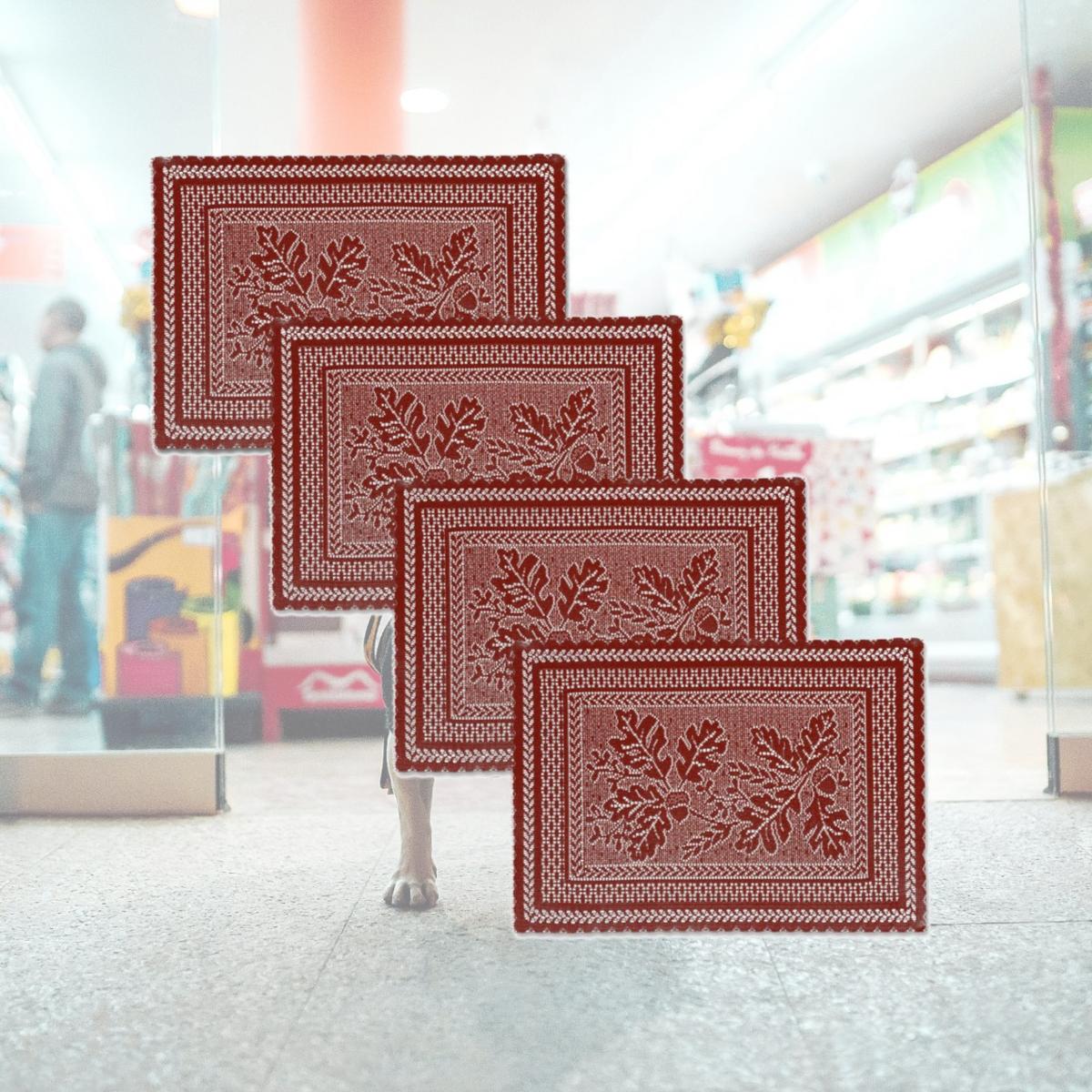 Picture of Heritage Lace OL-1420DP-S 14 x 20 in. Oak Leaf Placemats, Dark Paprika - Set of 4