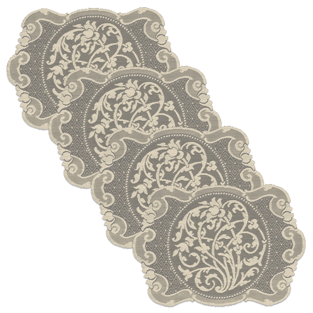 Picture of Heritage Lace RN-1420C-S 14 x 20 in. Rondeau Placemats&#44; Caf - Set of 4