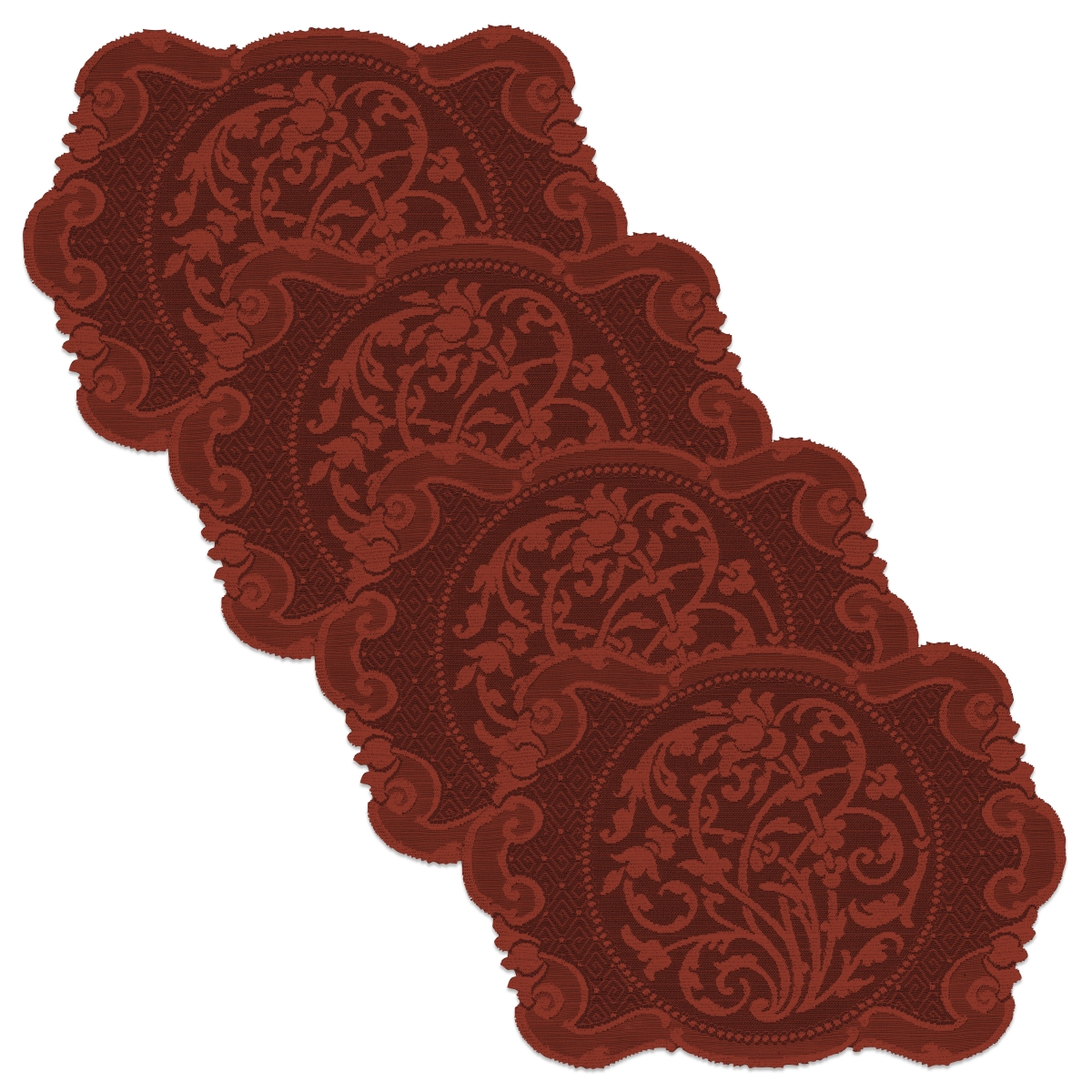 Picture of Heritage Lace RN-1420PK-S 14 x 20 in. Rondeau Placemats&#44; Paprika - Set of 4