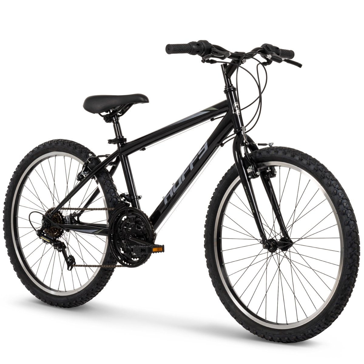 24205  Granite Mountain Bike - 24-Inch - 15-Speed - Steel Hardtail Frame - Twist Shifters  Ages 12 to 19 - Knobby Tires  Men's  Onyx Black