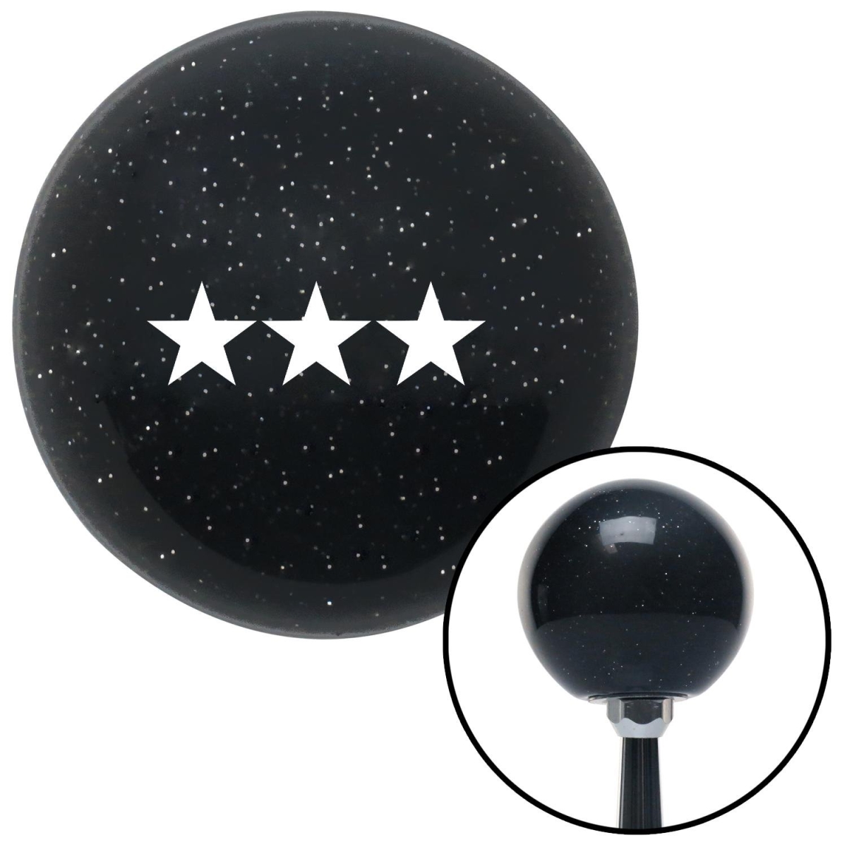 American Shifter 72611 Black Metal Flake Shift Knob with M16 x 1.5 Insert (White Officer 09 - Vice Admiral)