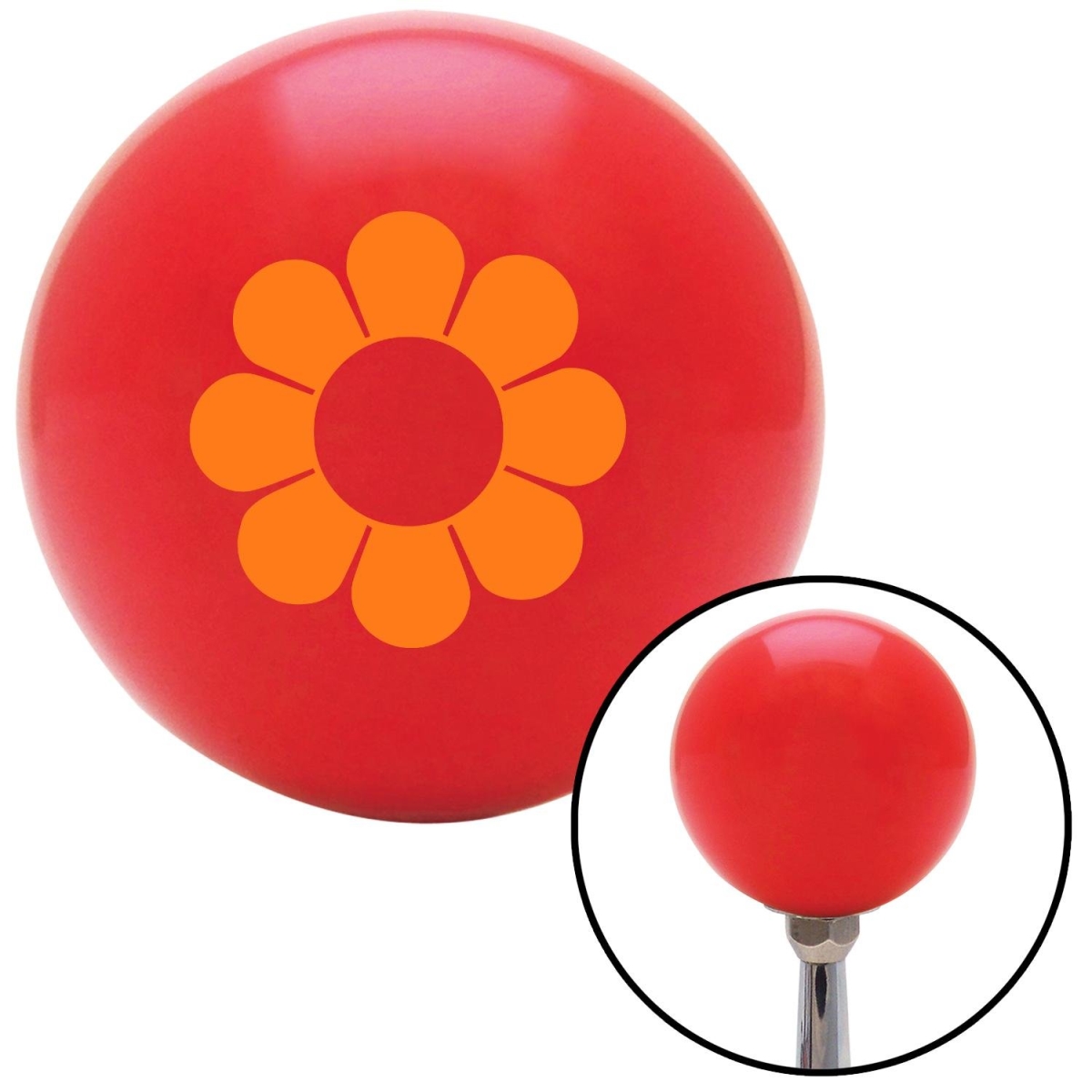 American Shifter 95742 Red Shift Knob with M16 x 1.5 Insert (Orange Hawaiian Flower 4)