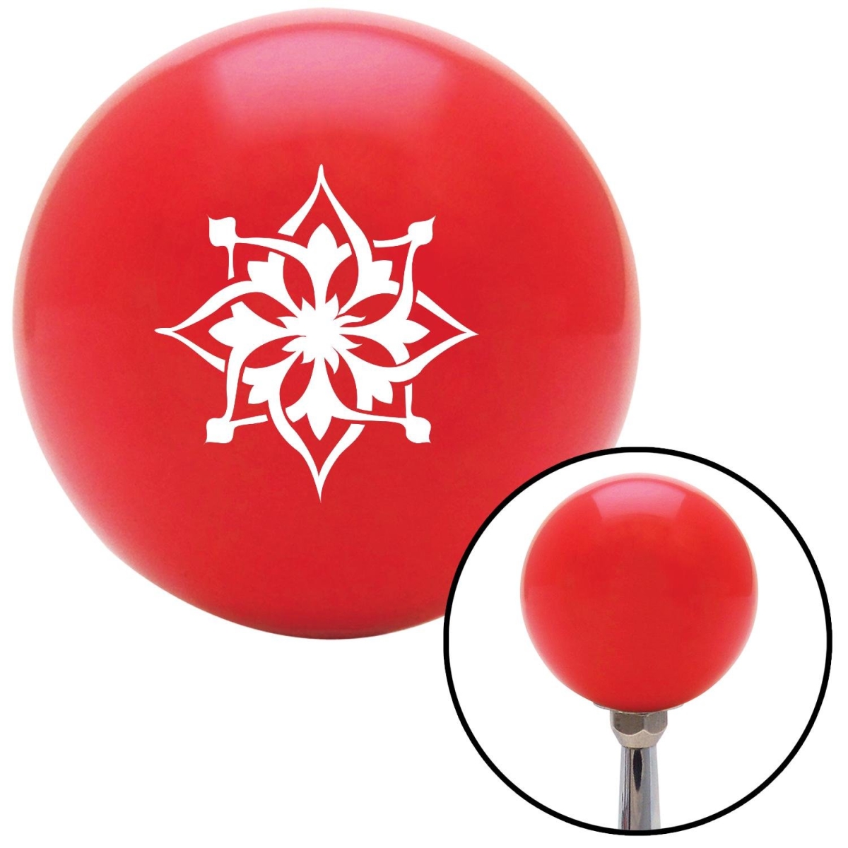American Shifter 95754 Red Shift Knob with M16 x 1.5 Insert (White Hawaiian Flower 5)