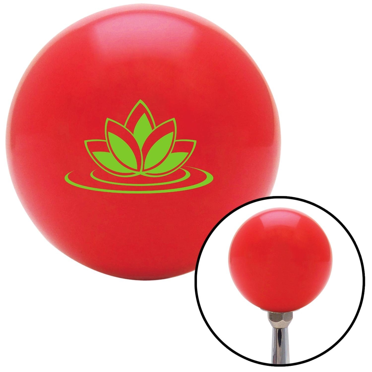 American Shifter 95759 Red Shift Knob with M16 x 1.5 Insert (Green Hawaiian Flower 6)