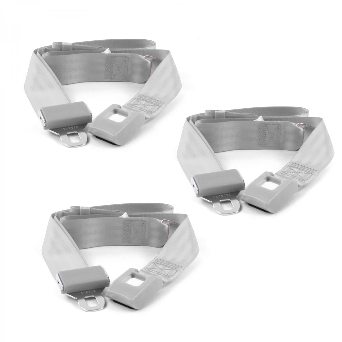 660417 Standard 2 Point Gray Lap Bench Seat Belt Kit for 1961-1976 Triumph TR250 - 3 Belts