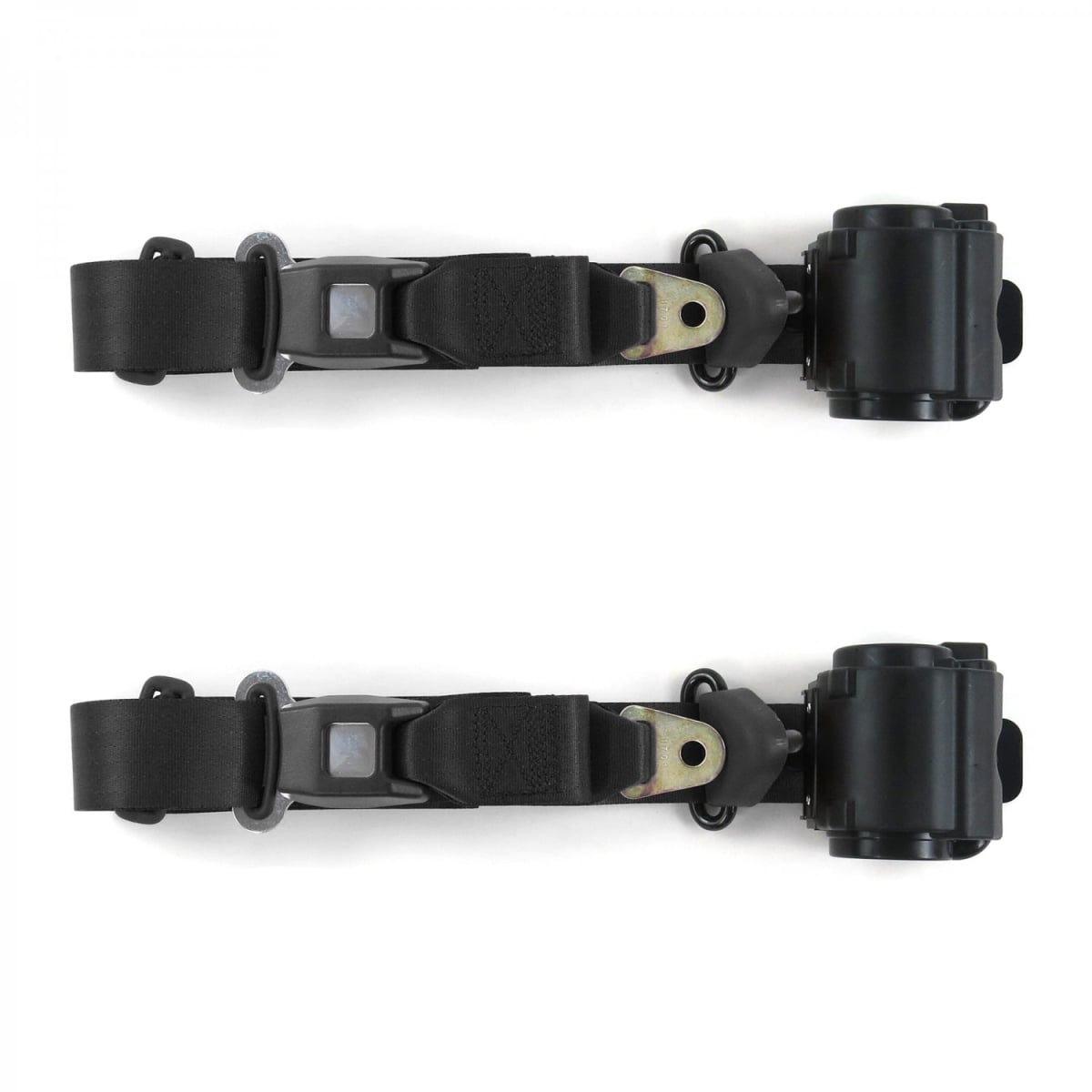 668957 Standard 3 Point Black Retractable Bucket Seat Belt Kit for 1963-1991 Jeep Wagoneer - 2 Belts