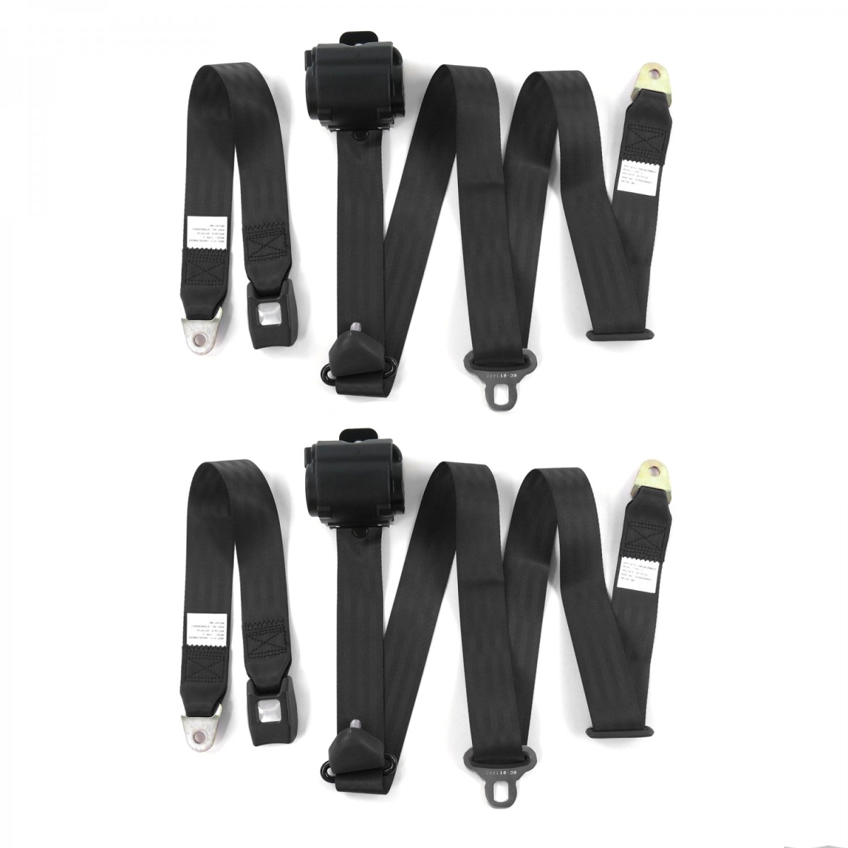 Standard 3 Point Black Retractable Bucket Seat Belt Kit for 1979-1987 AMC Eagle - 2 Belts