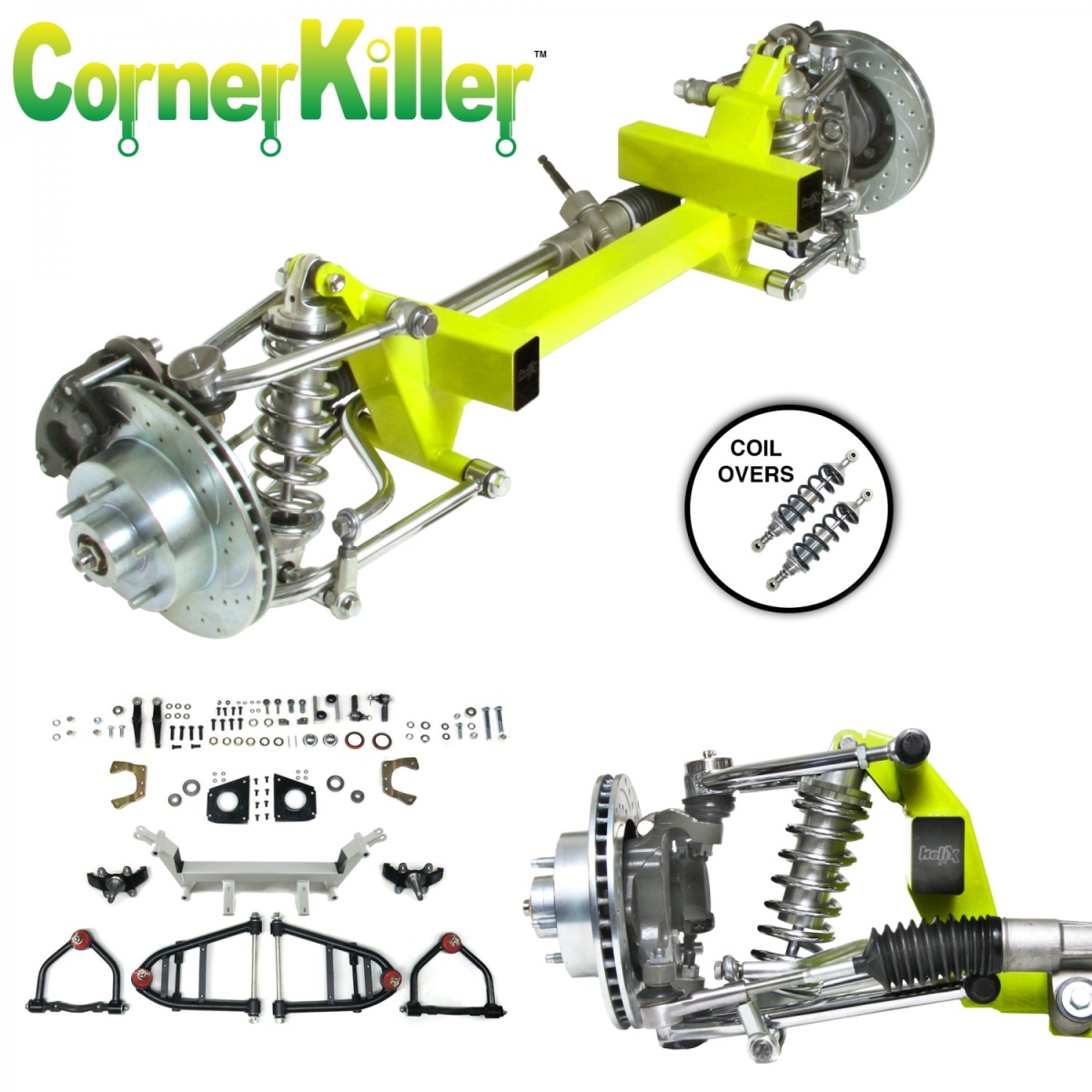 9048200 IFS Coilover Shock Stock 5 x 5 Power Left Hand Drive Rack for 1935 Studebaker Car CornerKiller