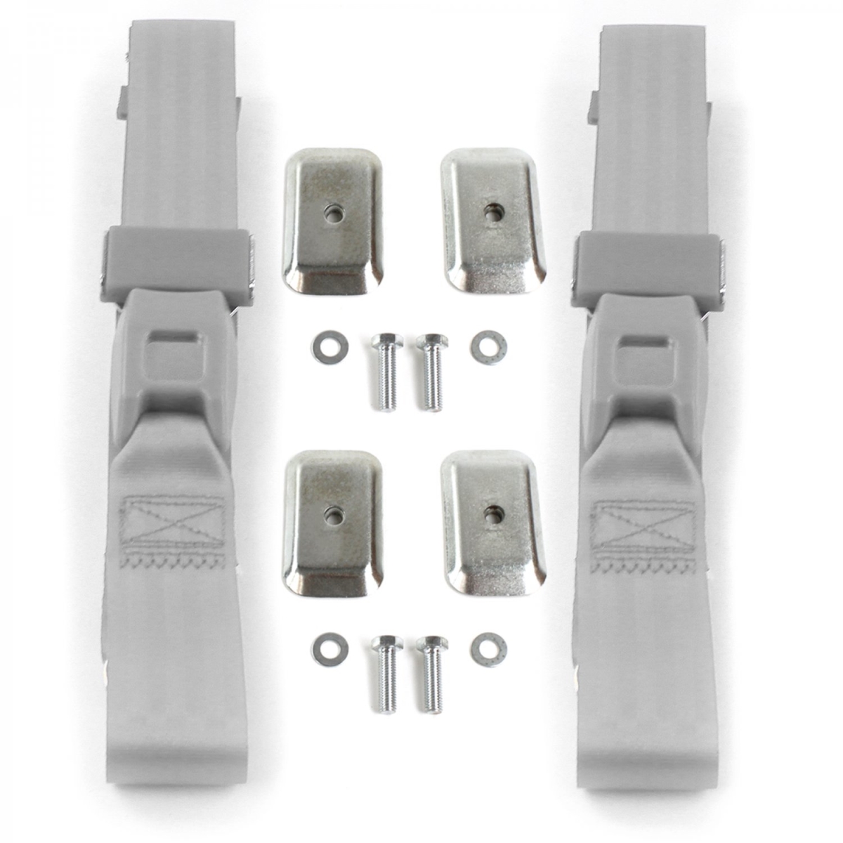 Standard 2 Point Gray Lap Bucket Seat Belt Kit with Bracketry for 1993-2002 Camaro - 2 Belts