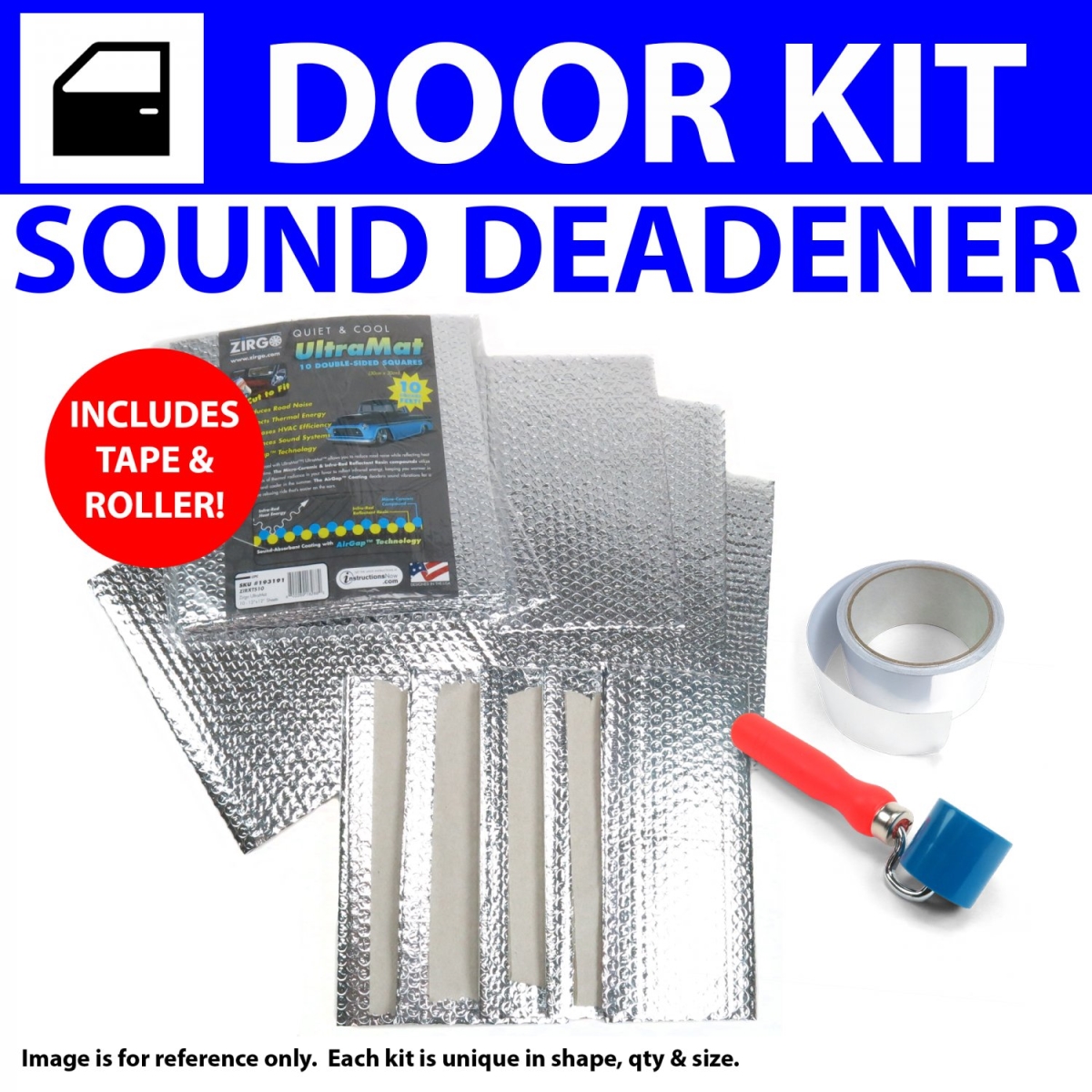 Heat & Sound Deadener for 1933-1957 Nash Ambassador 4 Door Kit with Tape & Roller