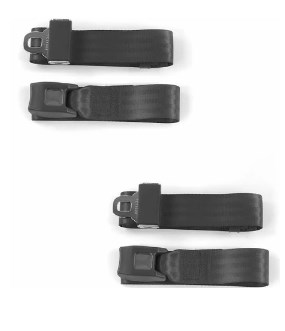 Standard 2 Point Burgundy Lap Bucket Seat Belt Kit with Bracketry for 1966-1977 Ford Bronco - 2 Belts