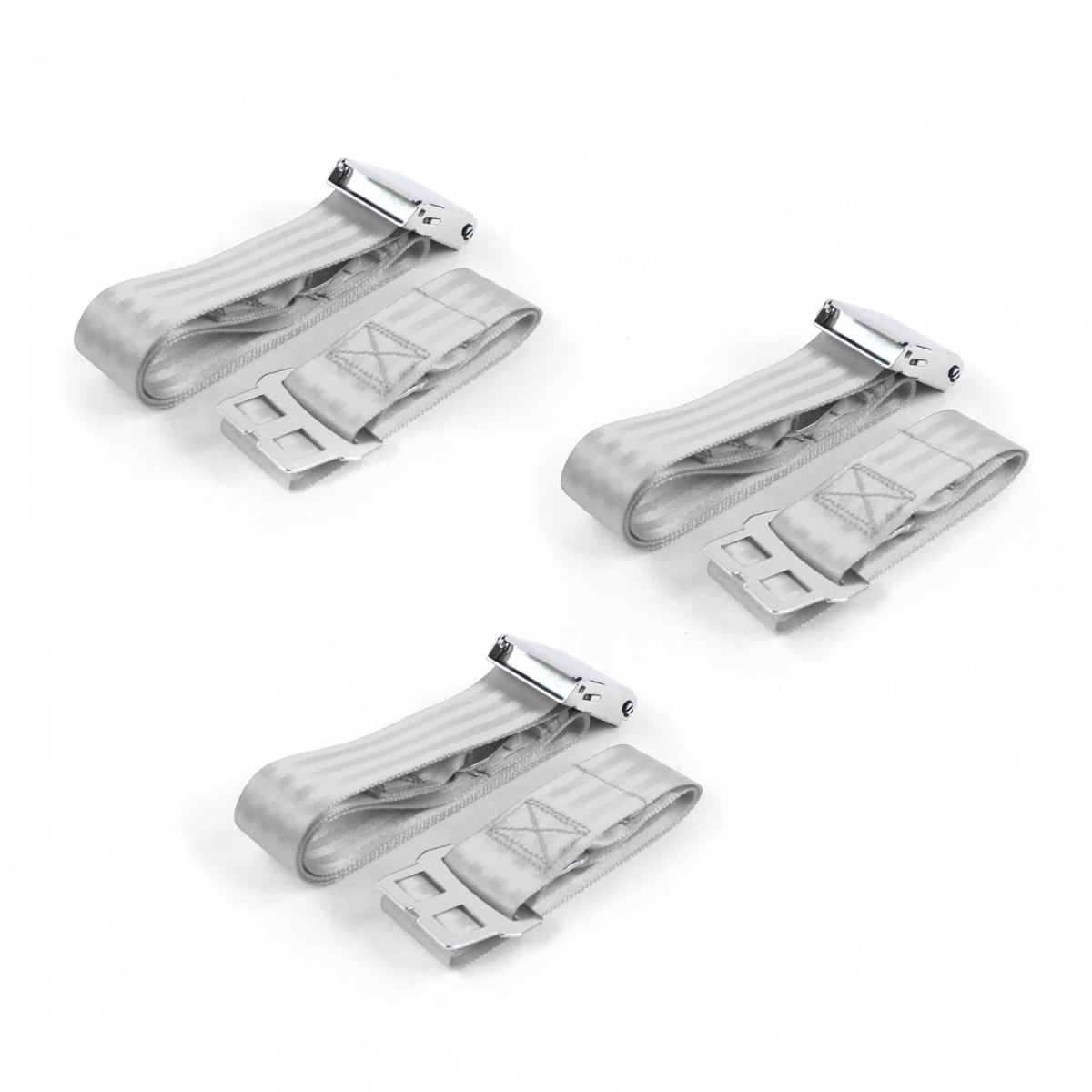 Airplane 2 Point Gray Lap Bench Seat Belt Kit for 1980-1982 Ford Thunderbird - 3 Belts