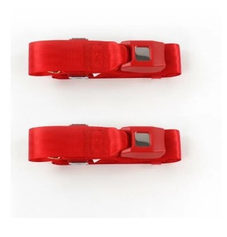 697100 Standard 3 Point Red Retractable Bucket Seat Belt Kit with Bracketry for 1962-1988 Jeep Gladiator - 2 Belts
