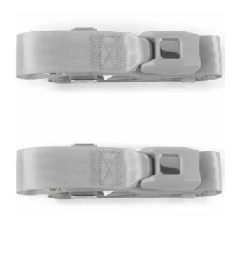697253 Standard 3 Point Gray Retractable Bucket Seat Belt Kit with Bracketry for VW Karmann GHIA - 2 Belts