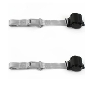 697276 Standard 3 Point Gray Retractable Bucket Seat Belt Kit with Bracketry for 1968-1972 Chevy Chevelle - 2 Belts